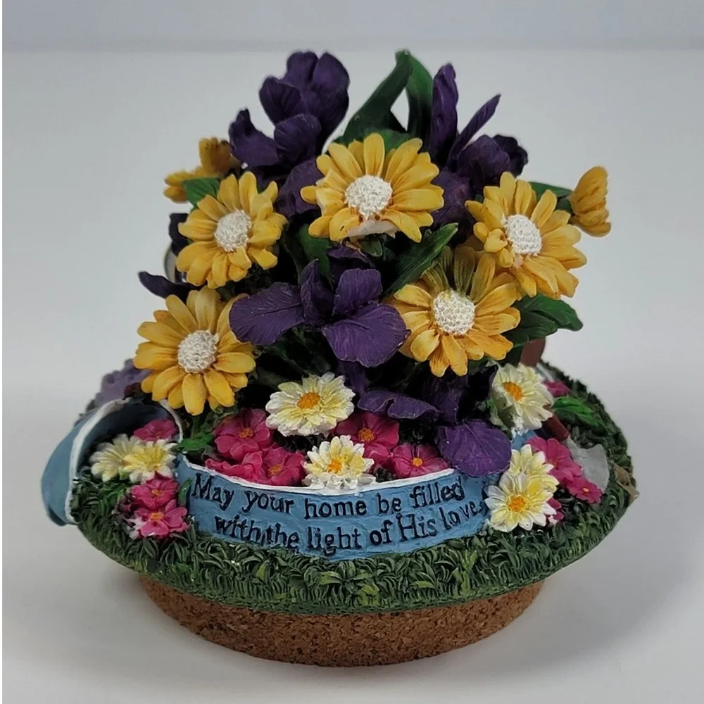 Christian World Floral Garden Candle Topper Jar Decor Religious Inspirational
